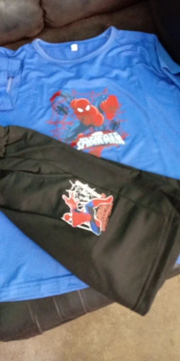 Conjunto de camisetas para niños de Disney, Aoger Spiderman, tendencia de verano, pantalones cortos de manga corta para bebé, conjunto de dos piezas, trajes para niños photo review