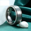 Trendy Stainless Steel Black Rings For Men Women Wedding Tungsten Carbide Rotatable Fidget Spinner Rings Anxiety Jewelry 6/8mm 3