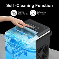 LOEFME Machine à Glaçons Portable 12kg/24h 9 Glaçons en 6-13 Min Écran LED avec Taille de Glaçons Réglable Réservoir d’Eau 1,2L pour Maison 4
