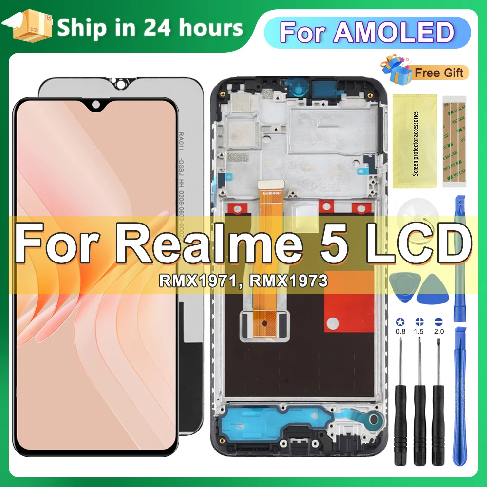 

6.3” Original For OPPO Realme 5 Pro 5Pro LCD With Frame RMX1971 Display Touch Screen Assembly Replace For Realme 5 Pro Screen