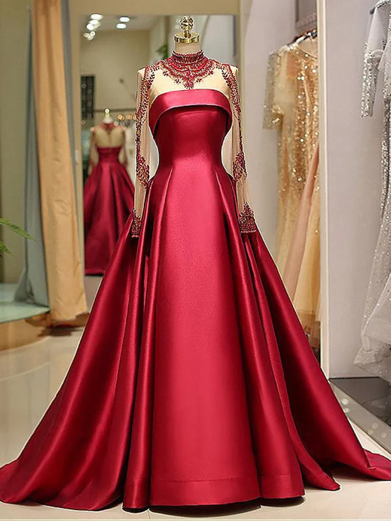 2024 Satin Perlen Pailletten Abendkleid Promi Luxus roten Teppich Abschluss ball Party lange formelle Gelegenheit Party Kleider Kleid Robe