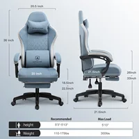 GTPLAYER Gaming Chair with Pocket Spring Cushion, Linkage Armrests & Footrest, Ergonomic Office Chair with Lumbar Support - Image 2