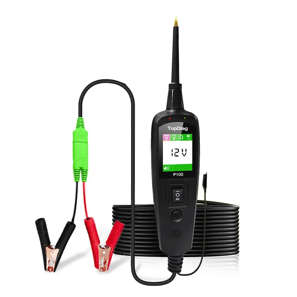 2025 Topdiag P100 Car Electrical Circuit Tester Automotive Power Scan Probe Circuit Kit 12V 24V Battery Tester Diagnostic Tool