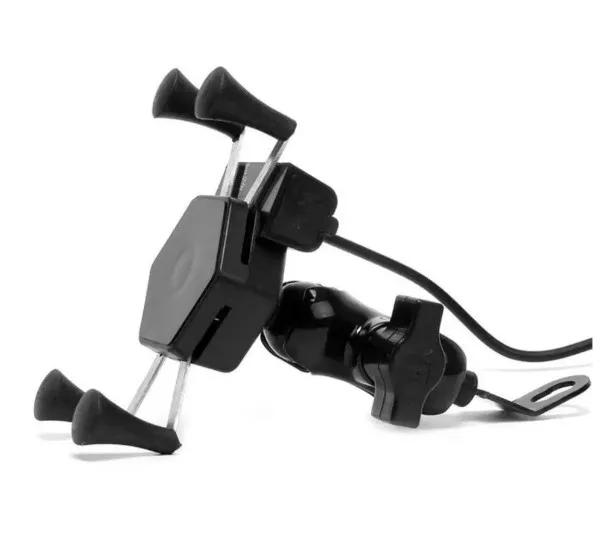 Suporte Universal para Celular de Moto com Carregador USB