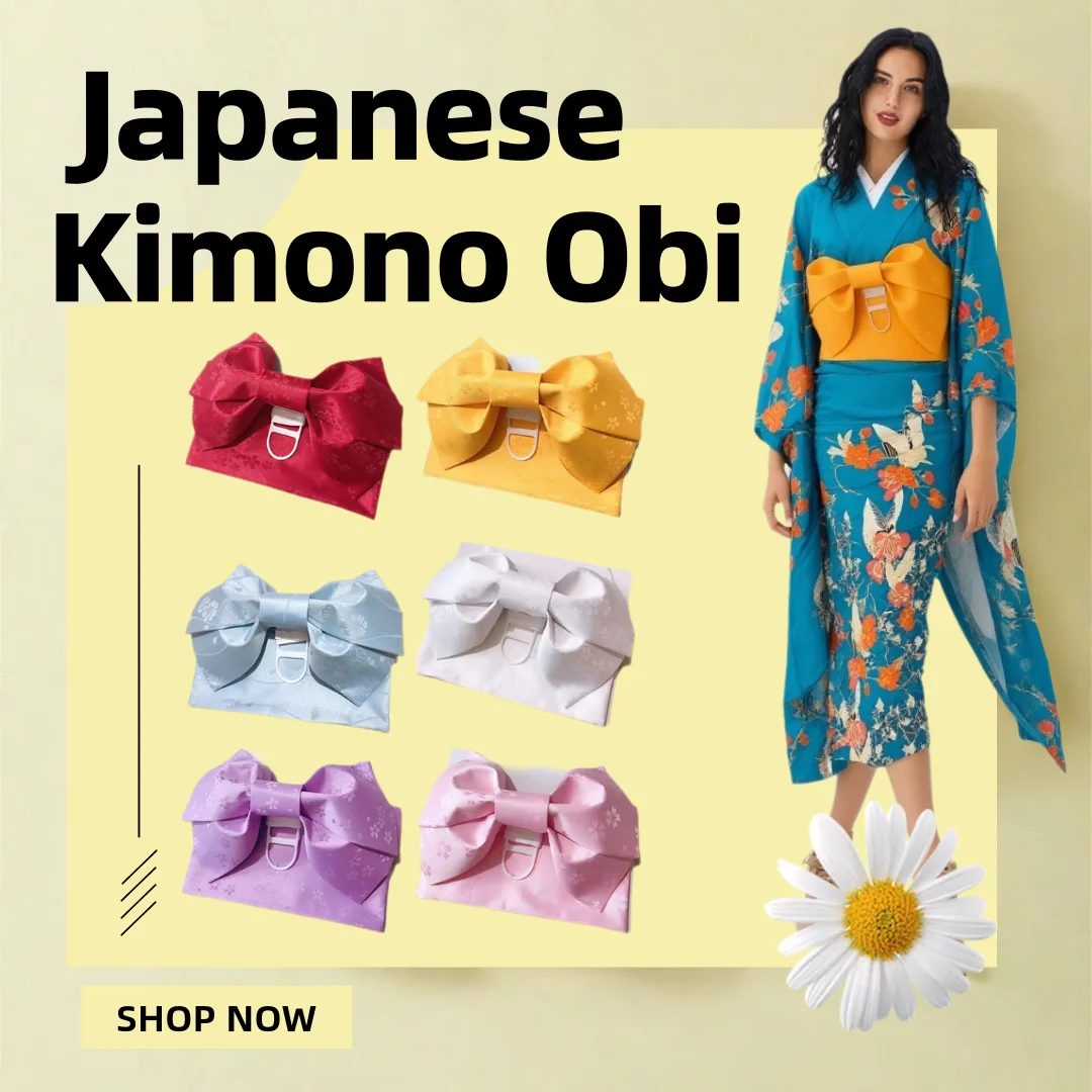 Japanischer traditioneller Kimono-Gürtel für Damen, Korsett, Quastengürtel, Schleifen-Stil, Design, Yukata-Kranich, Haori, Obi, asiatische Taillengürtel