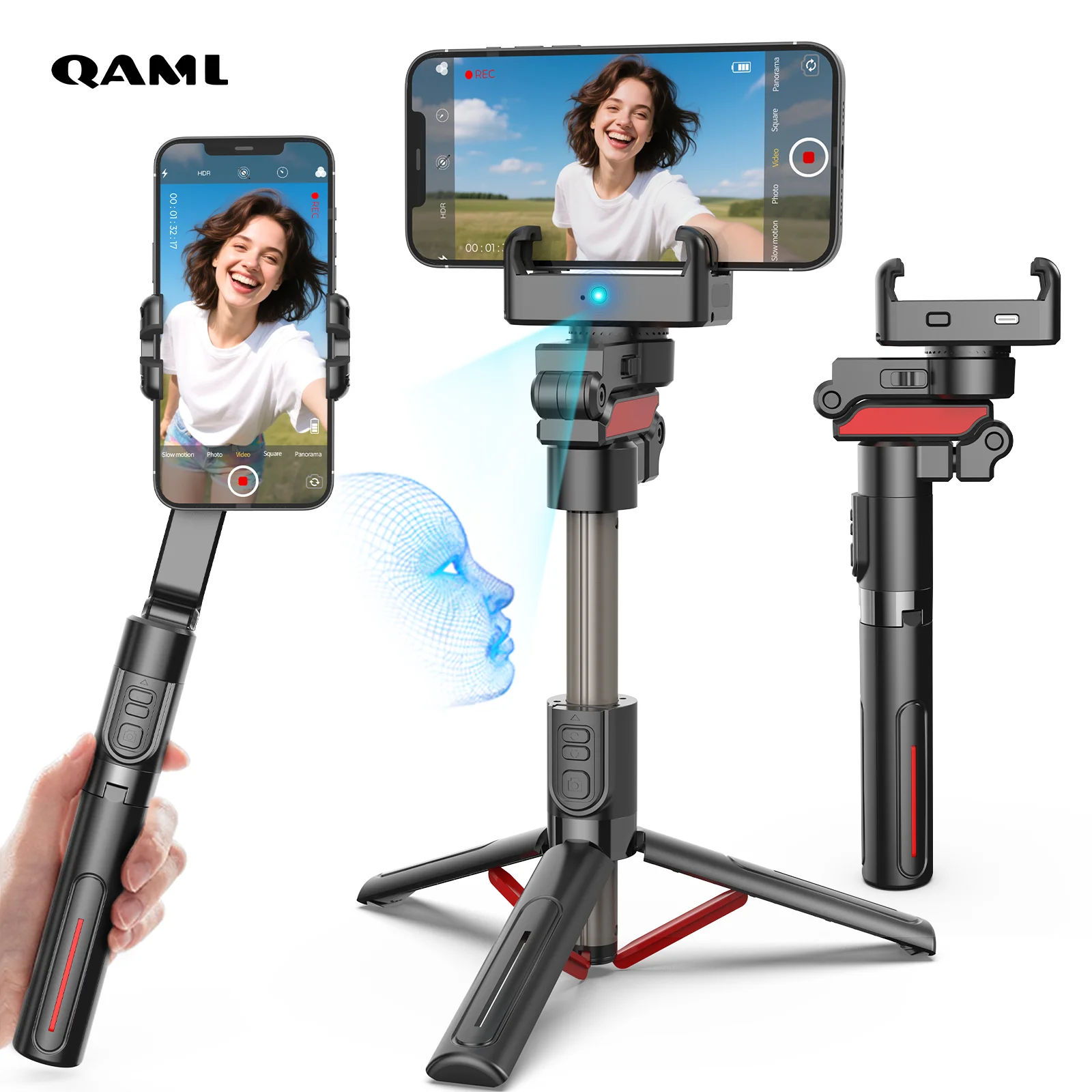 Selfie Stick Tripod With Gimbal And 360 Degree Face Tracking_voghion.com