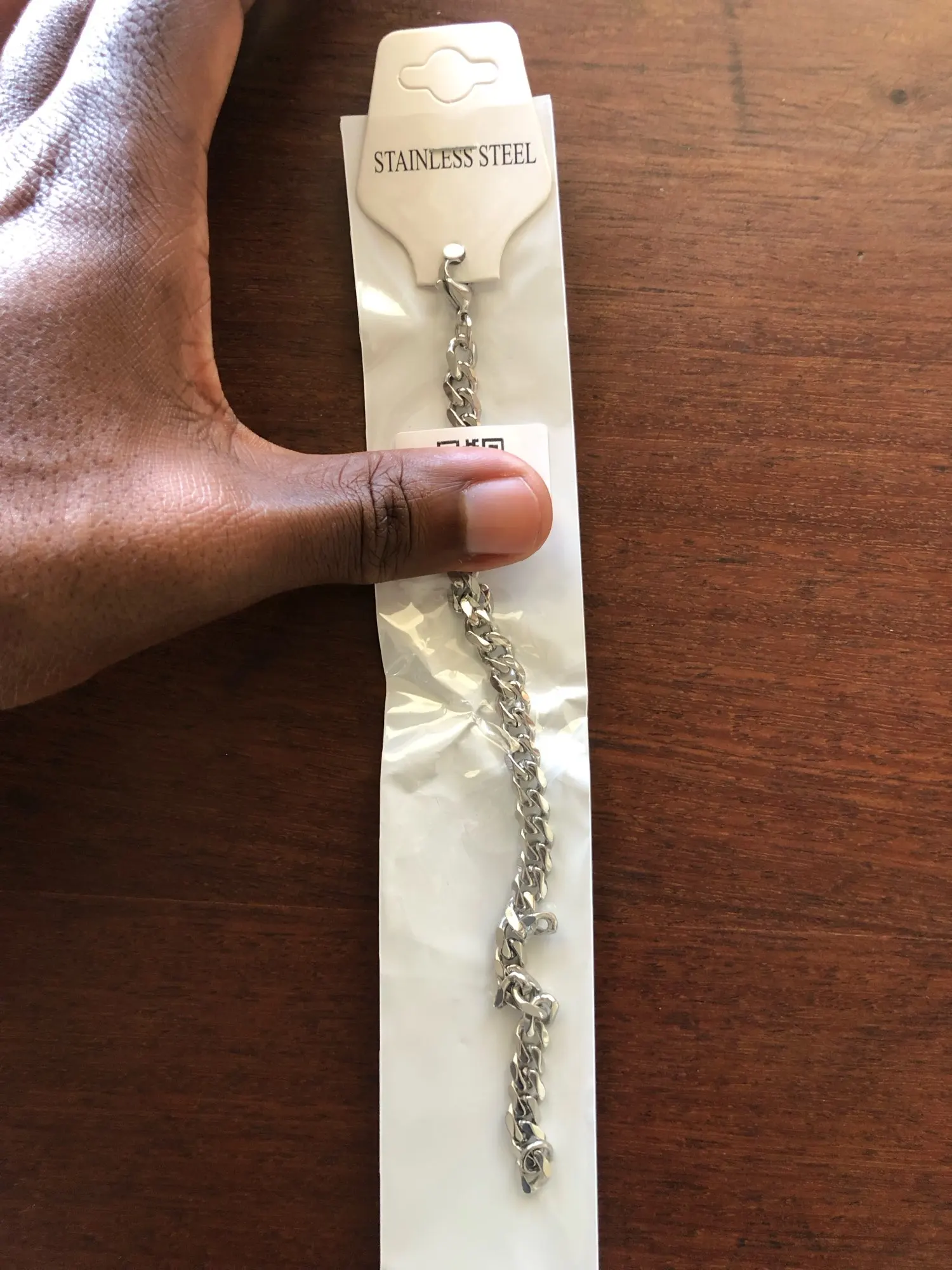 Corrente cubana Vnox unisex, aço inoxidável photo review