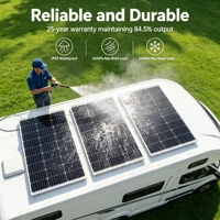 Panneau solaire en verre trempé 100W, modules PV portables à haute efficacité, 100 watts, étanches, pour batteries 12V, caravane, camping-car, bateau, yacht, marine, toit de maison. 7