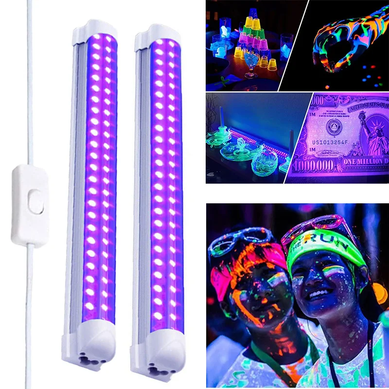 2 Luces LED Ultravioleta UV 10W, 395nm Eleganted - Para Fiestas, Halloween, Decoración Fluorescente, Uso En Interior