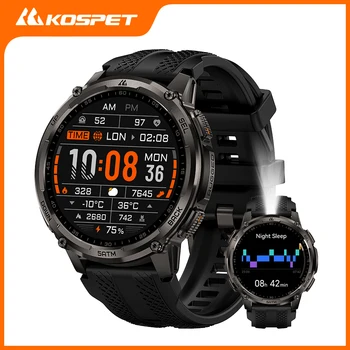2026 KOSPET TANK T4C 5ATM Waterproof Smartwatch for Men Rugged Military Design with GPS Built-in Flashlight Health Monitoring