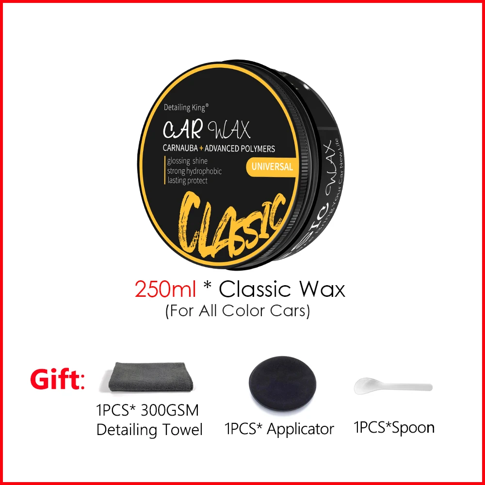 DETAILING KING 150/250ml Car Wax Crystal Plating Set Hard Glossy Wax Carnauba + Advanced Ploymers Depth Shine Car Maintenance adams detailing Paint Care & Polishes