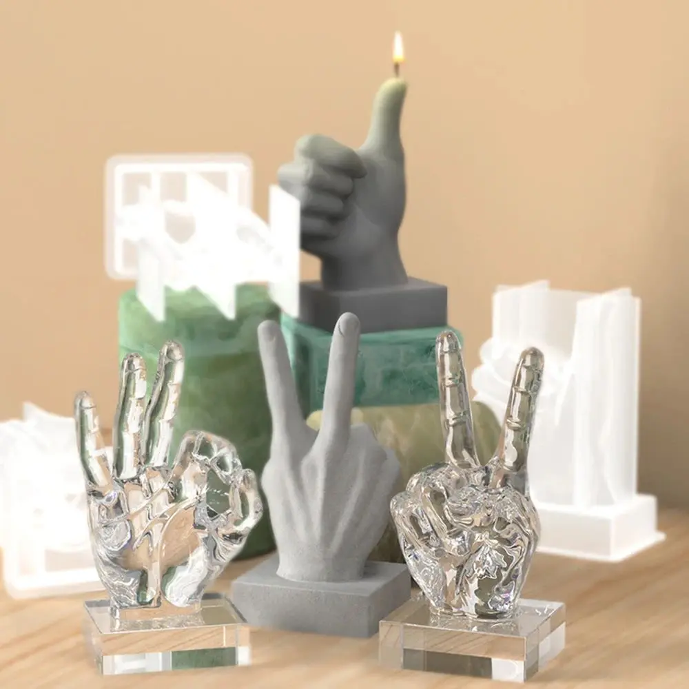 DIY 신상 캔들 몰드, 제스처 캔들 실리콘 몰드 장식품, DIY 수제 양초 만들기 용품, 홈 데코, 휴일 Gi