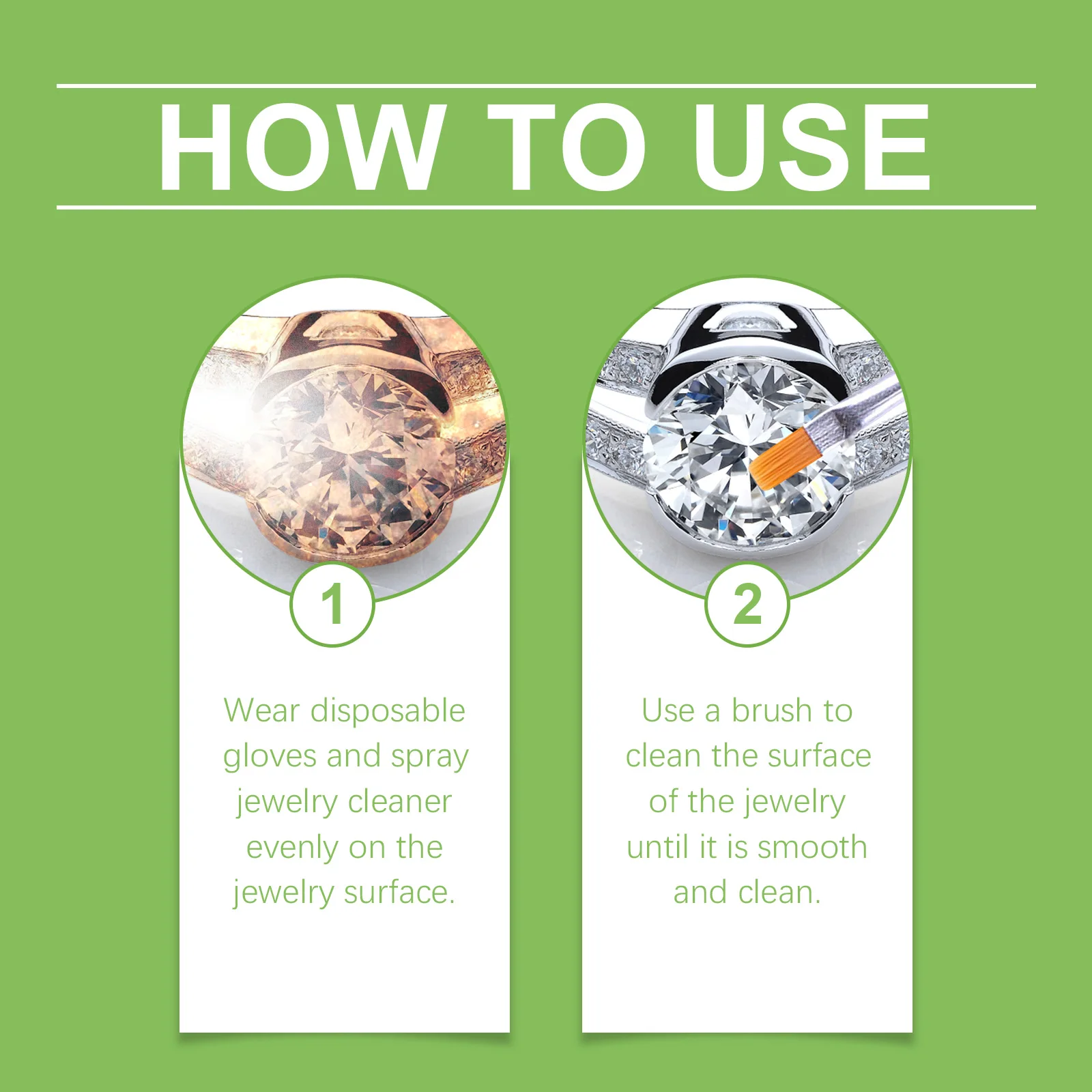 Jakehoe Jewelry Cleaner for Ring Necklace Restoring Gloss Deep Cleaning Dust Polishing Luster Sliver Jewelry Maintain Spray