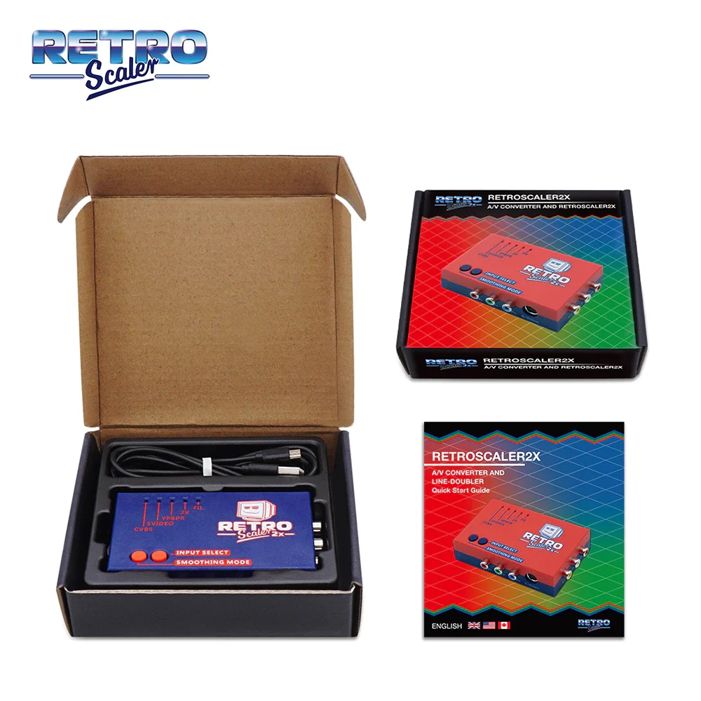 レトロスケーラー2x AV to HDMI ®   レトロゲーム機用コンバーターとラインダブラー PS2 N64 NES ドリームキャスト サターン MD1 MD2