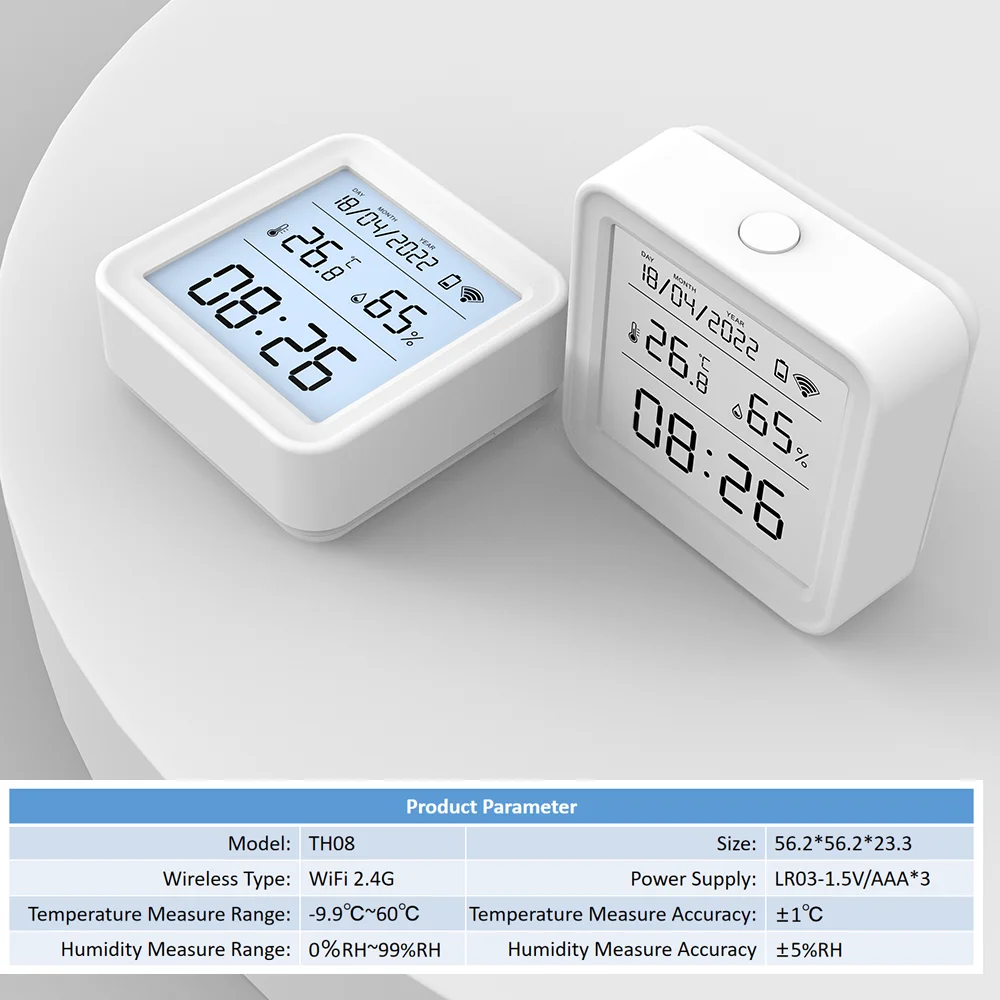 Smart Thermometer Hygrometer WiFi Temperature Humidity Sensor for Alexa  Google ~