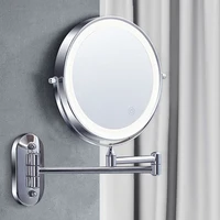 8 inch Makeup Mirror Chrome 3x/5x/7x/10x Magnifying Double Side USB Charging Bathroom 3 color light Smart Cosmetic Mirrors 2