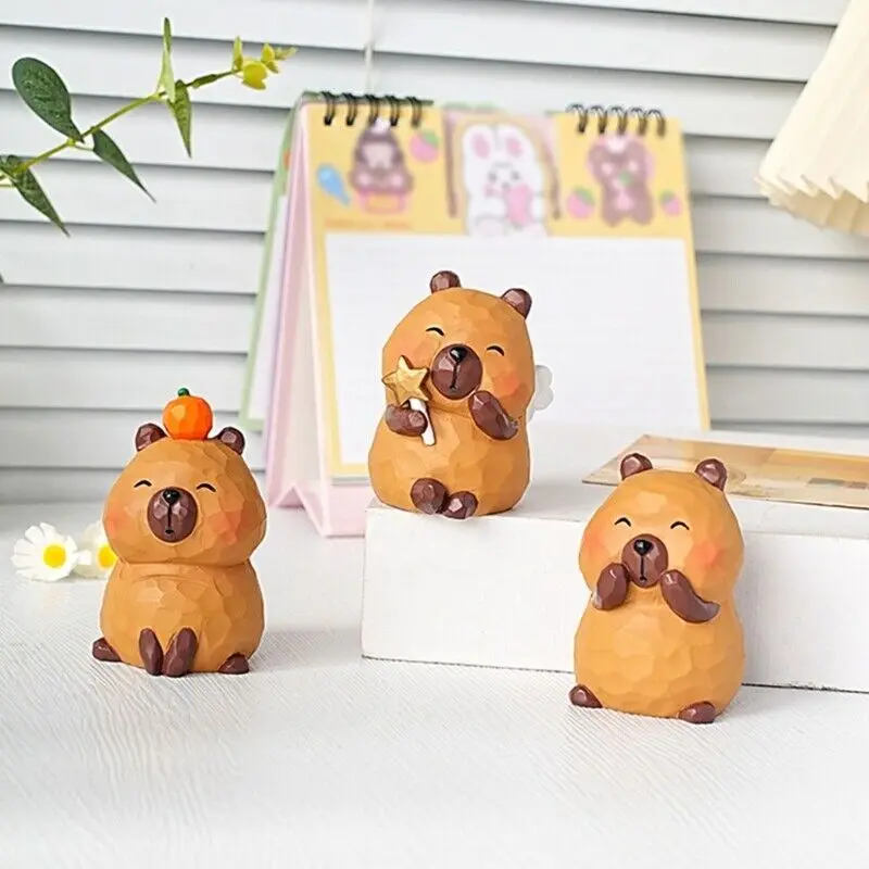Handcrafted Wooden Capybara Figurine - Classic Carved & Painted Art Sculpture