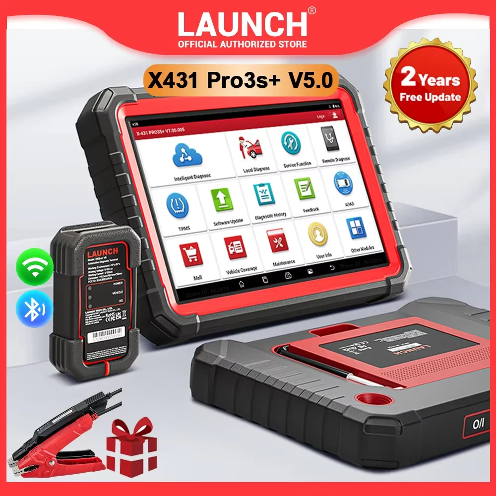 LAUNCH X431 PRO3S+ V5.0 Elite Bluetooth Bi-Directional Scan Tool HD Trucks Scan Topology Map Online Coding 41+reset