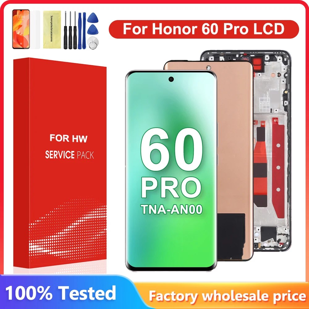 honor-60-pro678インチオリジナル用のシャーシ付きlcdタッチスクリーンアセンブリ