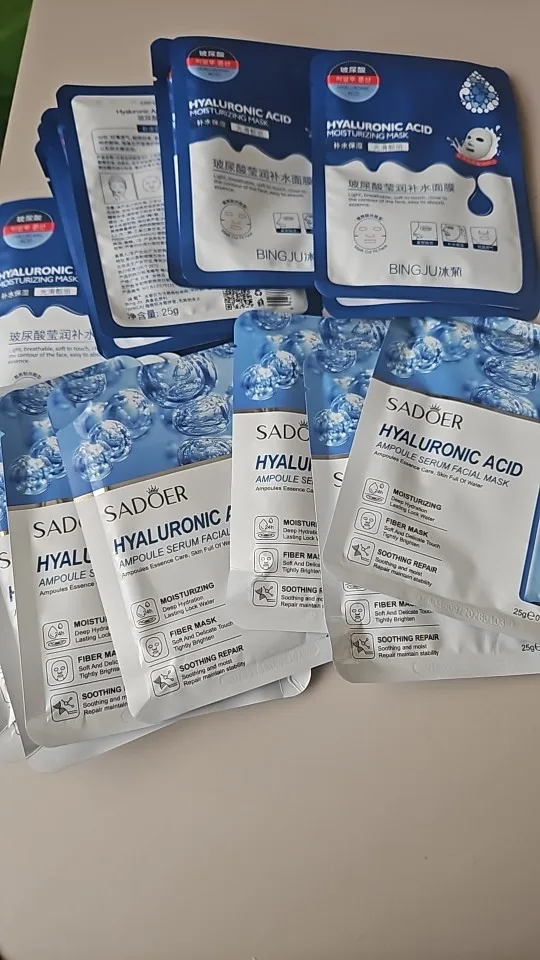 10pcs Hyaluronic Acid Hydrating Facial Mask Sheet Masks for Face Hydrating Shrinking Pores Moisturizing Face Masks photo review