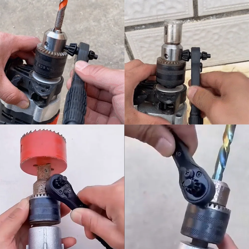 Stonego 2-em1 Broca Chuck Catraca Chave de Boca Chave Chave Dual-uso de Imprensa de Broca Ferramenta de Fixação de 12.7 mm 17.5 mm - Image 3