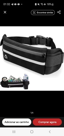 Pochete Esportiva cintura Preta porta celular garrafa utensílios para Corrida Preta photo review