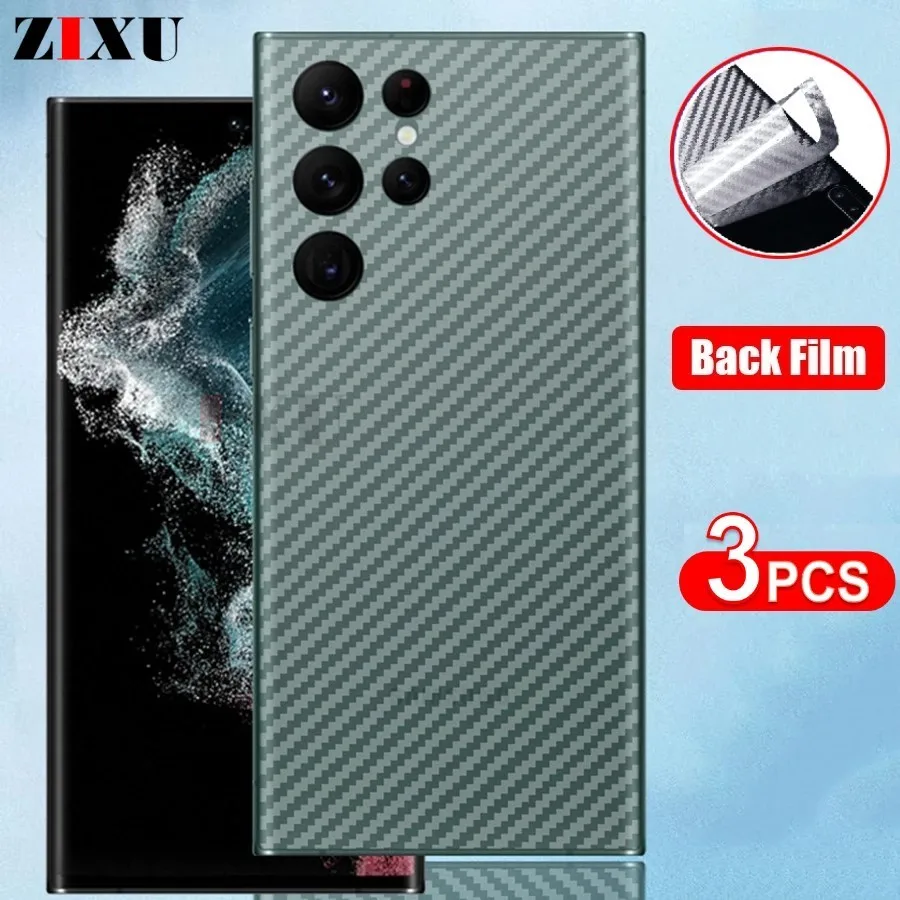 3Pcs Back Screen Protector For Samsung S22 Note20 Ultra S21 S20 Plus Carbon Fiber Sticker For Galaxy A33 A53 A73 Protective Film