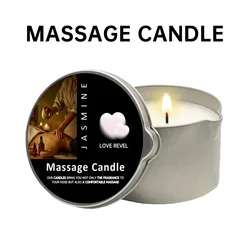 Lavender Aromatherapy Massage Candle - Moisturizing Soy Wax 2oz Gift for Relaxation & Home Ambiance (Jasmine)