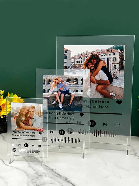 Personalized Transparent Spotify Plaque with Photo
