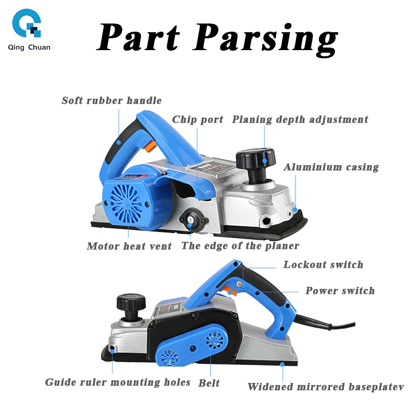 Planer Large Carpentry Hand Multifunctional Home Electric Planing Woodworking Machine 5
