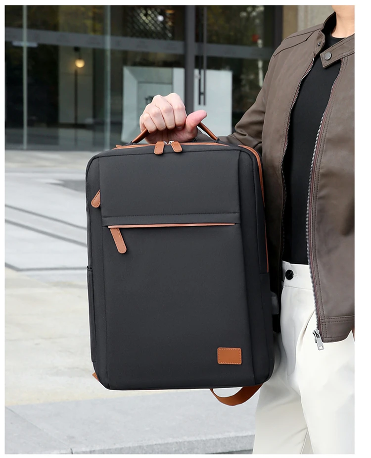 Large Capacity USB Charging Waterproof Backpack Unisex Business Laptop Backpack Stylish Lightweight Travel Bag Trolley Sleeve Sc