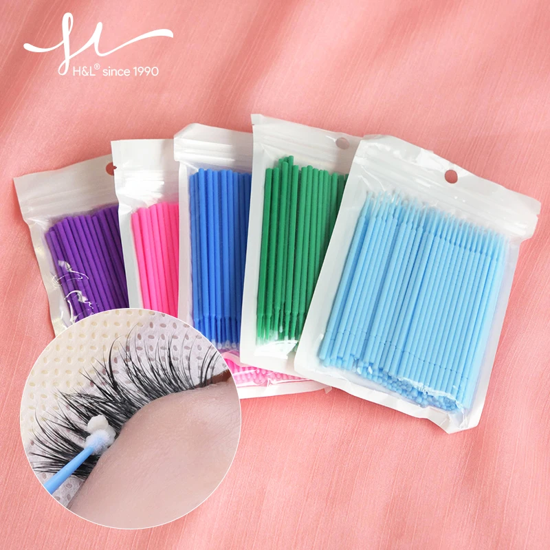 

LASHLADY 100PCS/Lot Disposable Eyelash Brushes Cotton SwabMicrobrushes Eyelash Tools Individual ForEyelash ExtensionHigh Quality