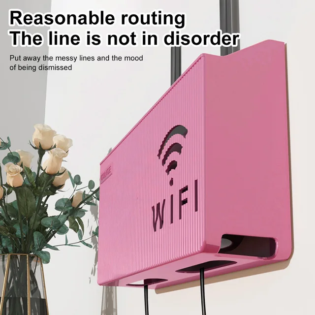 Útválasztó Tárolódoboz Vezeték Nélküli Wifi Fal Függő Abs Műanyag Szervező Doboz Kábelállvány Tartó Polc Otthoni Dekoráció - Image 2