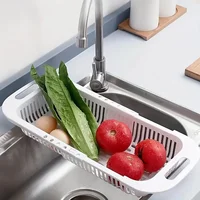 Kitchen Storage Rack Soap Sponge Rack Adjustable Vegetable Drain Basket Sink Rack Retractable Multifunctional Kitchen Tools 4