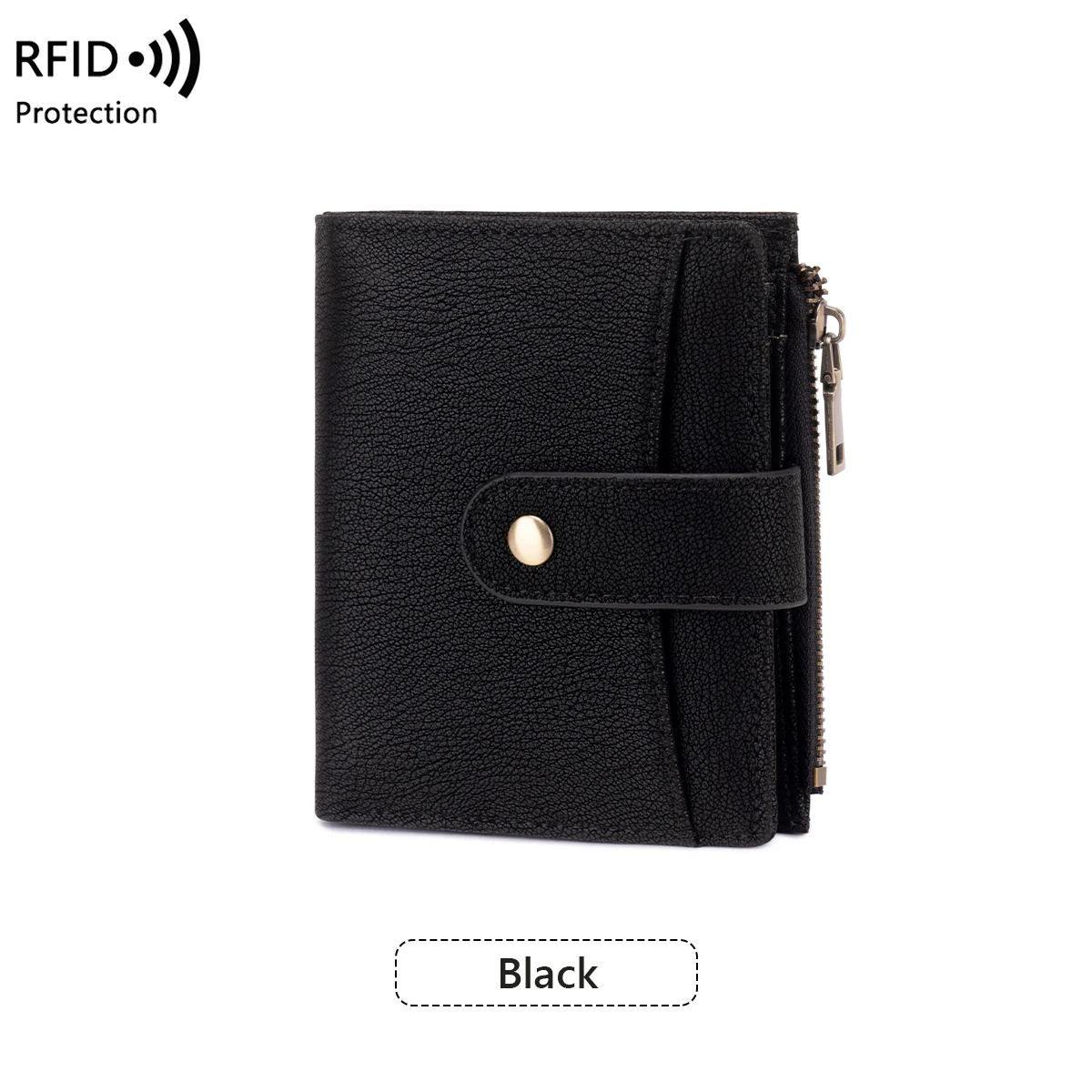 Elegant RFID Blocking Women's Trifold Wallet with Zippered Coin Pocket - Durable PU Leather Card Holder