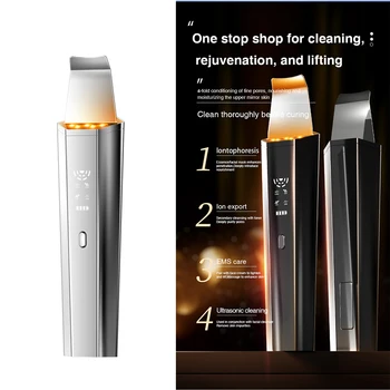 Face massager and Ultrasonic Skin Scrubber 2 in 1 for face lifting, Pore Deep cleaning, Acne and Blackhead Remover