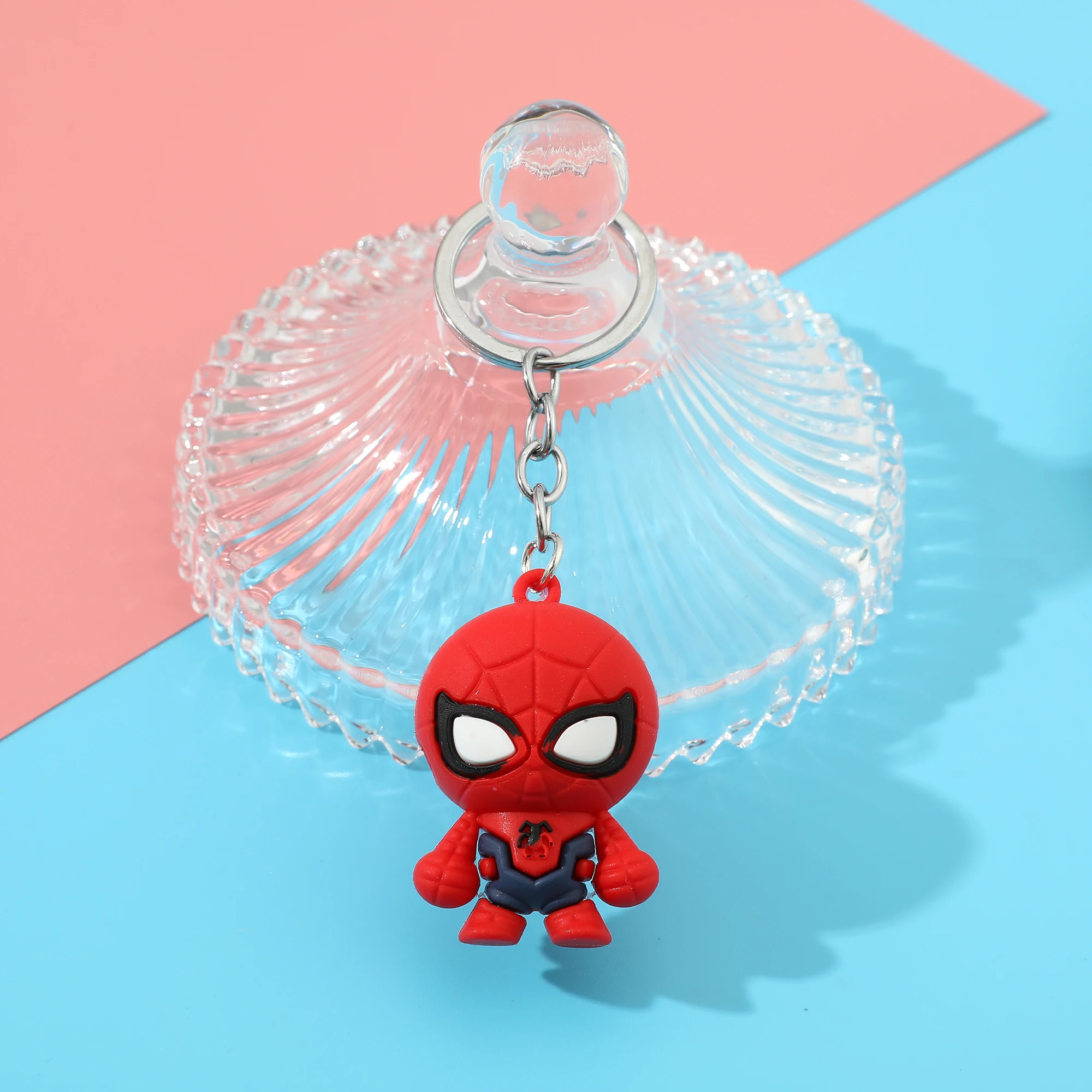 Marvel Superhero Silica Gel Keychains Spiderman Black Panther Pendant Key  Holder Cute Avengers Keyrings Disney Jewelry