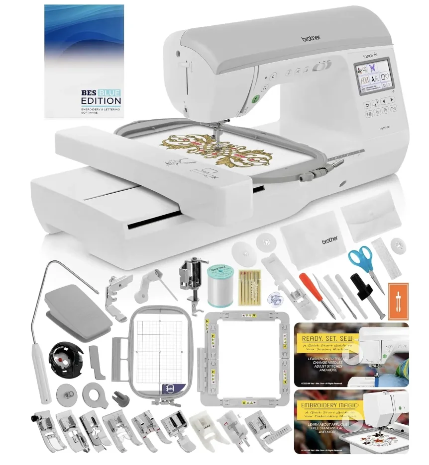 Marka yeni kardeşler NQ3550W dikiş ve nakış makinesi 6 "x 10" alan boyutu, 291 dikiş dikişler, BES yazı yazılımı içerir