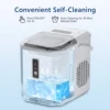 SIMZLIFE Ice Maker Countertop , 26.5 lbs/24H, 9 Cubes in 6 Mins,Self-Cleaning, Portable Ice Maker with Handle for Home,White 6