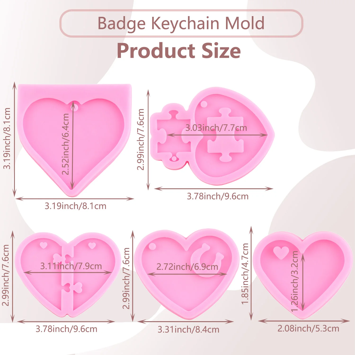 Paw Love Silicone Mold Epoxy Resin Keychain Jewelry Making Customize Pink  Baking