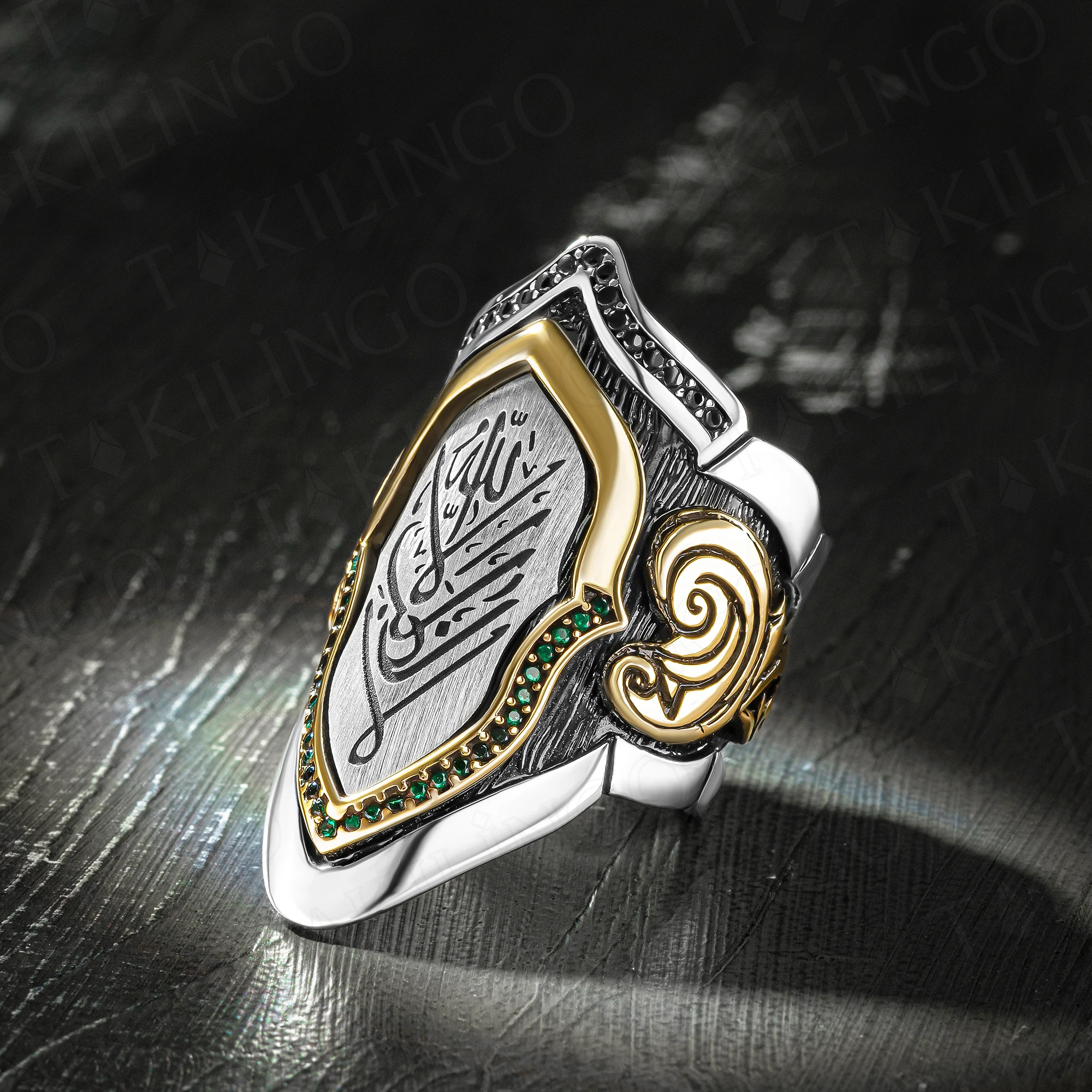 Buy Turkish Islamic Mens Ring Nalain Shareef Black Rhodium 925 Sterling  Silver Online at desertcartIsrael