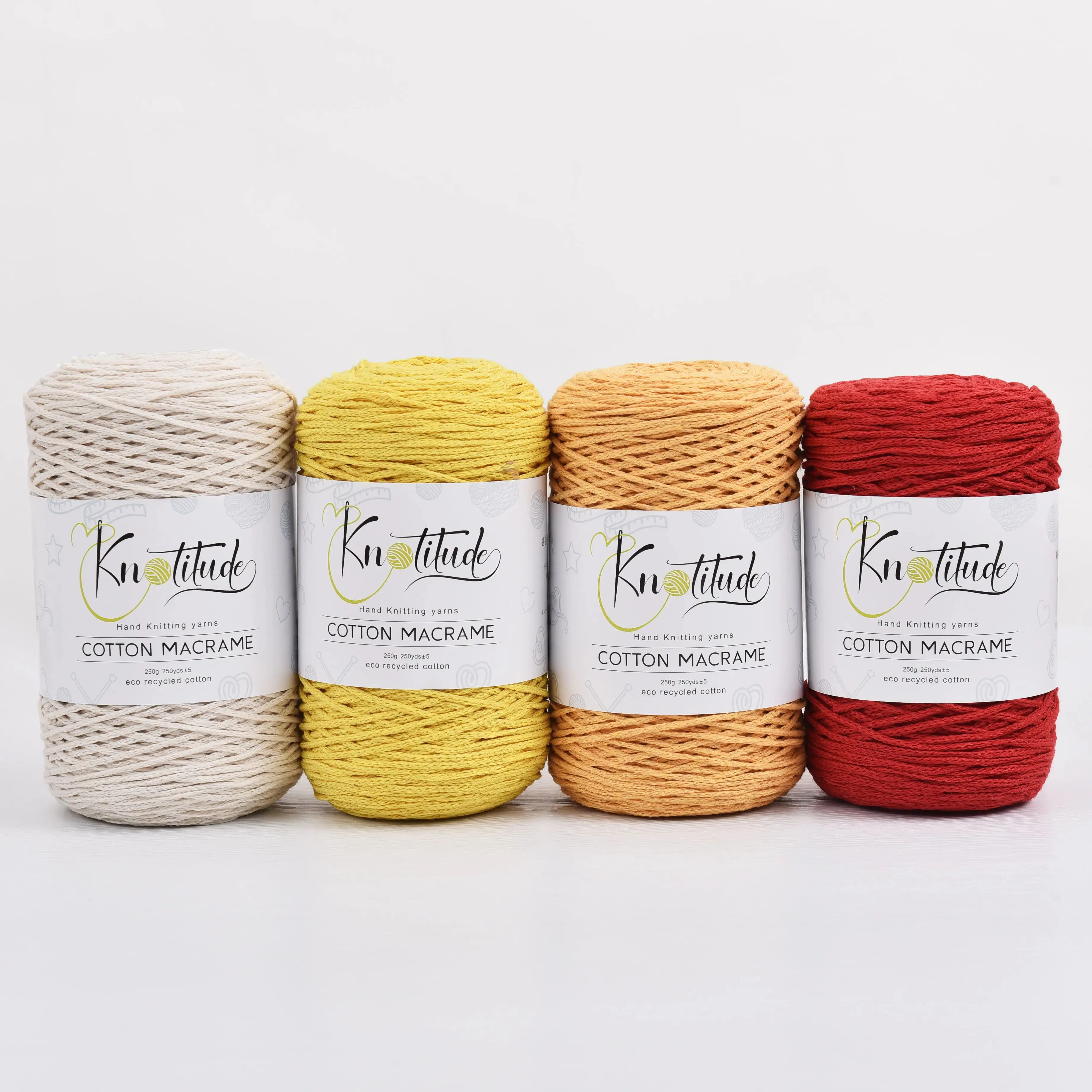KNOTITUDE 2mm DIY Hand Knitting Recycled Cotton Cord Macrame Rope Crochet Yarn For Crochet & Knitting & Macrame 2