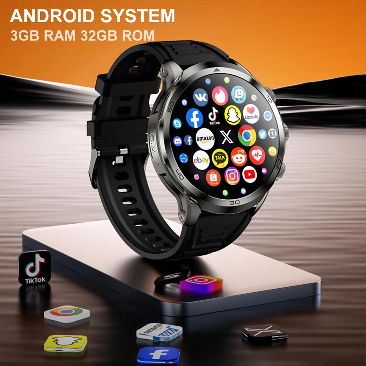 Vwar Core4 Android Smart Watch AMOLED Screen 3GB RAM 32GB
