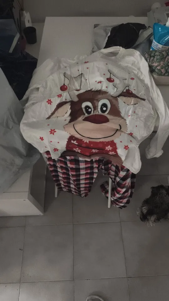 Family Matching Christmas Pajamas Sets Mother And Kids Pyjamas Deer Print Tops+Pants Xmas Sleepwear Baby Romper Pet Dog Clothes photo review