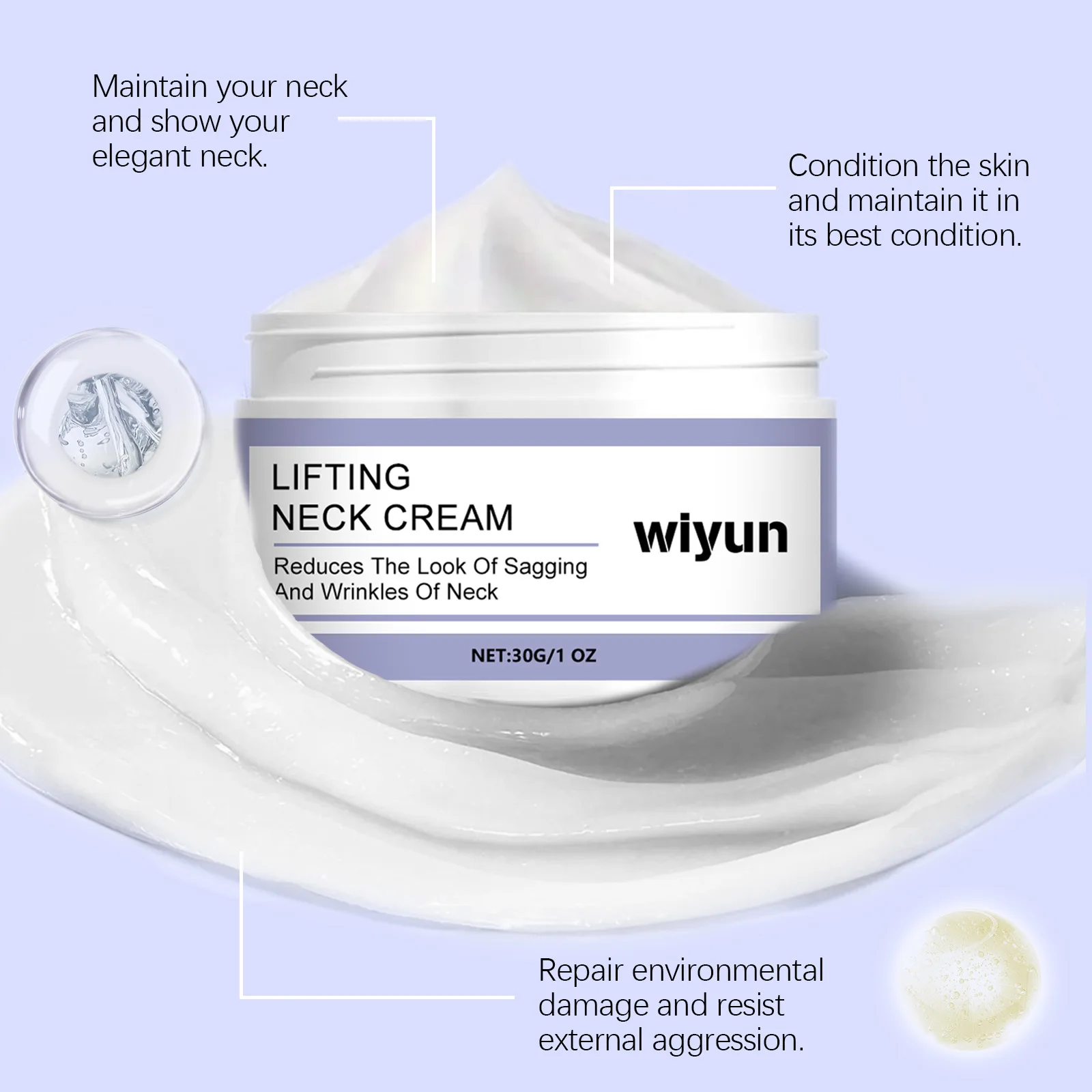 Neck Cream Neck Lines Protein Cream Eliminate Double Chin Moisturizing Reducing Fine Lines Lifting Brightening Rejuvenation Face Skin Care