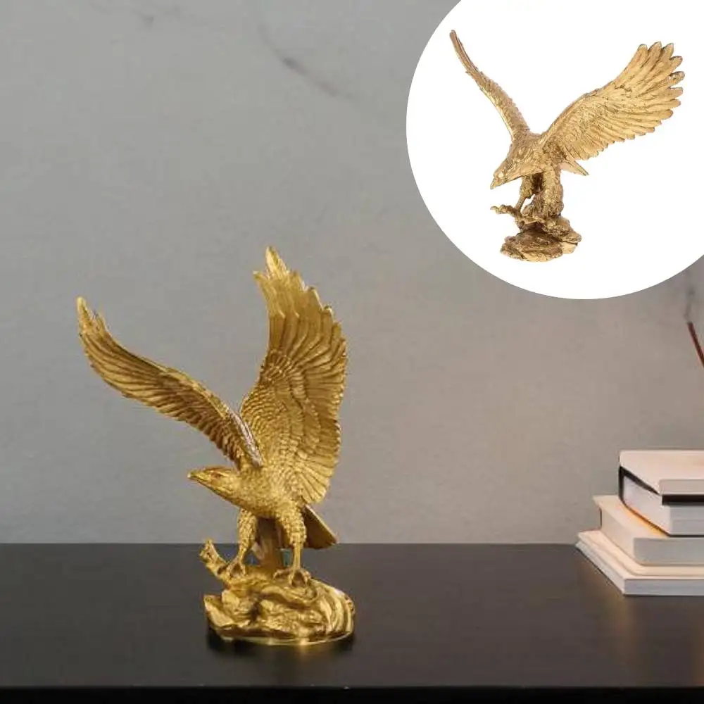 樹脂イーグル置物デスクトップ像装飾動物彫刻装飾手作りゴールデン