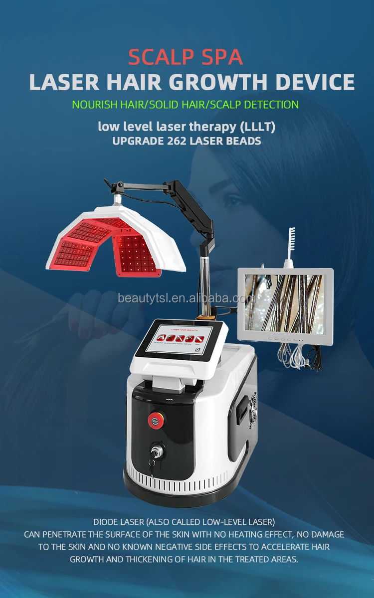 

Regain Your Crowning Glory: 650nm Diode Photon Hair Loss Treatment Machine with LED Laser Growth Comb!