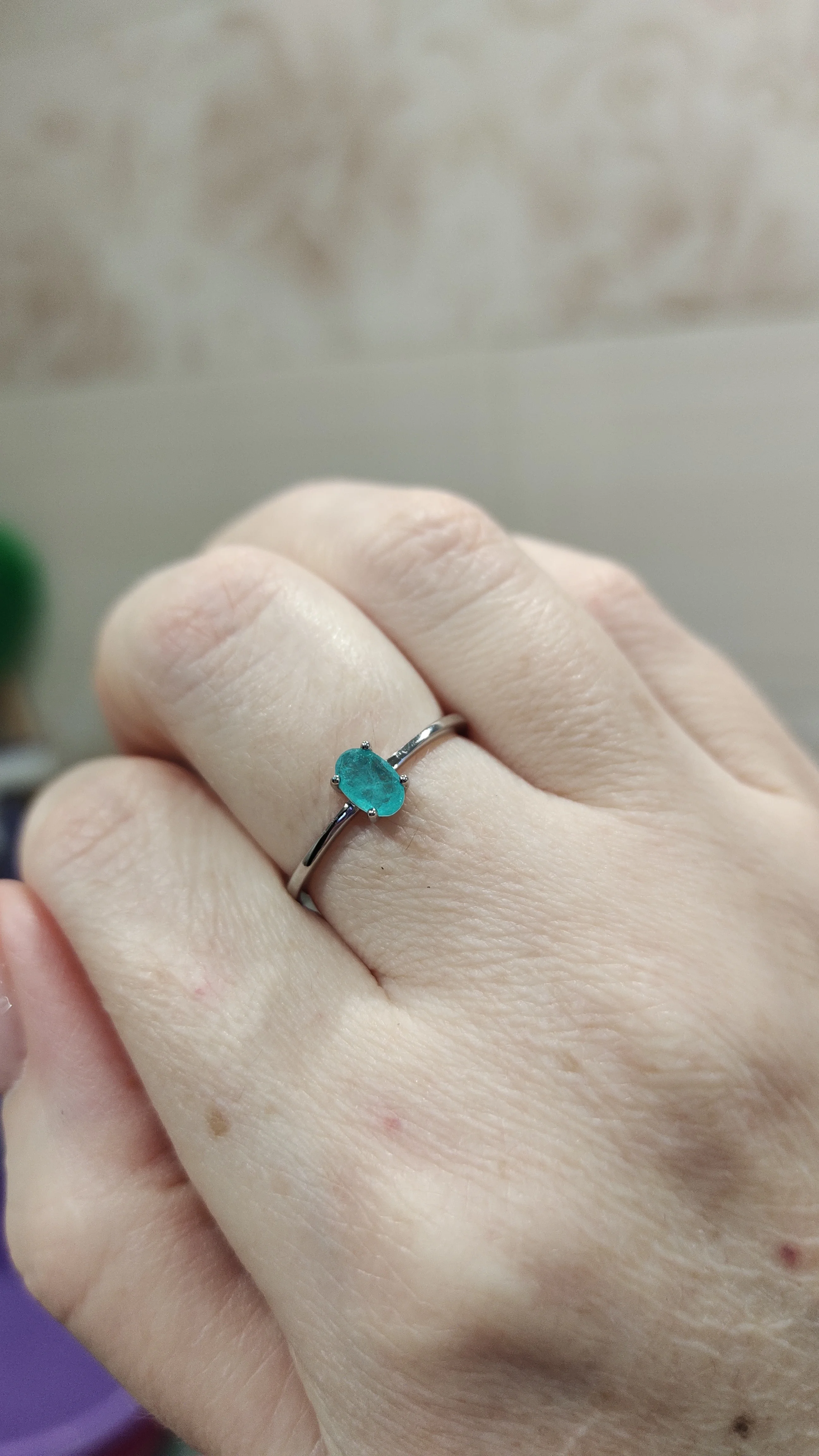 Silver tourmaline ring