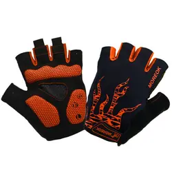 Unisex Breathable Non-Slip Cycling Gloves with Gel Padding - XXL (Orange)