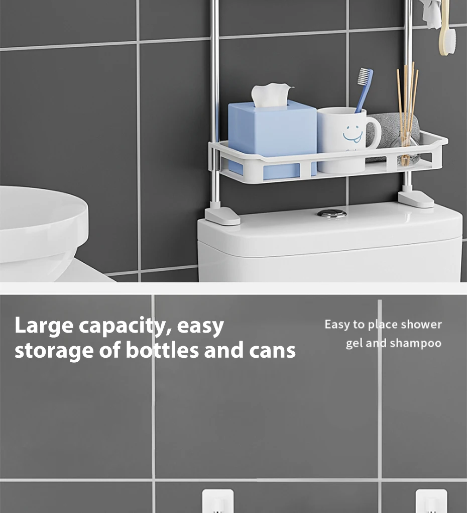 Toilet Rack No Drilling Shelf Above The Toilet Tank Bathroom Rack